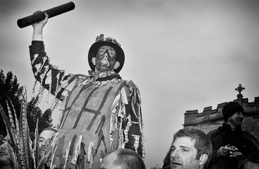 The Fool holding the Hood at Haxey