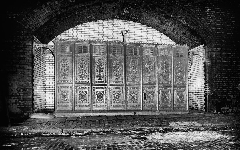 Victorian cast iron men's urinals under railway​ arches. Central Birmingham. Late 1970's